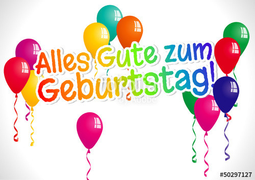 Geburtstagsbilder Luftballons
 "Alles Gute zum Geburtstag" Immagini e vettoriali Royalty