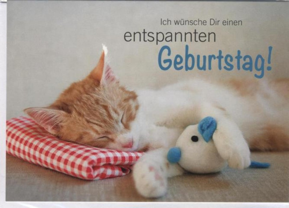 Geburtstagsbilder Tiere
 Geburtstagskarte Tiere Katze Ich wünsche Dir einen