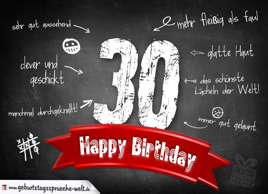 Geburtstagsbilder Zum 30
 Komplimente Geburtstagskarte zum 30 Geburtstag Happy