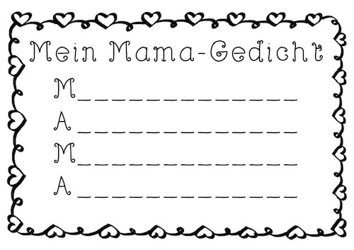 Geburtstagsgedichte Für Mama Von Kindern
 Muttertag Schreibanlässe