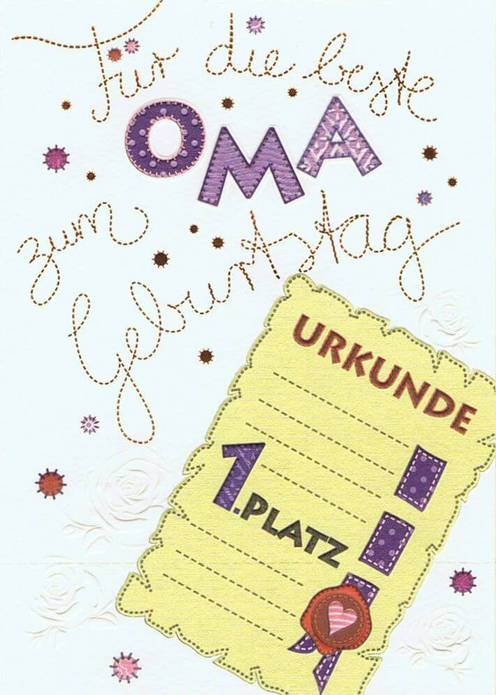 Geburtstagsgedichte Für Oma
 Karte Patchwork Für beste Oma zum Geburtstag