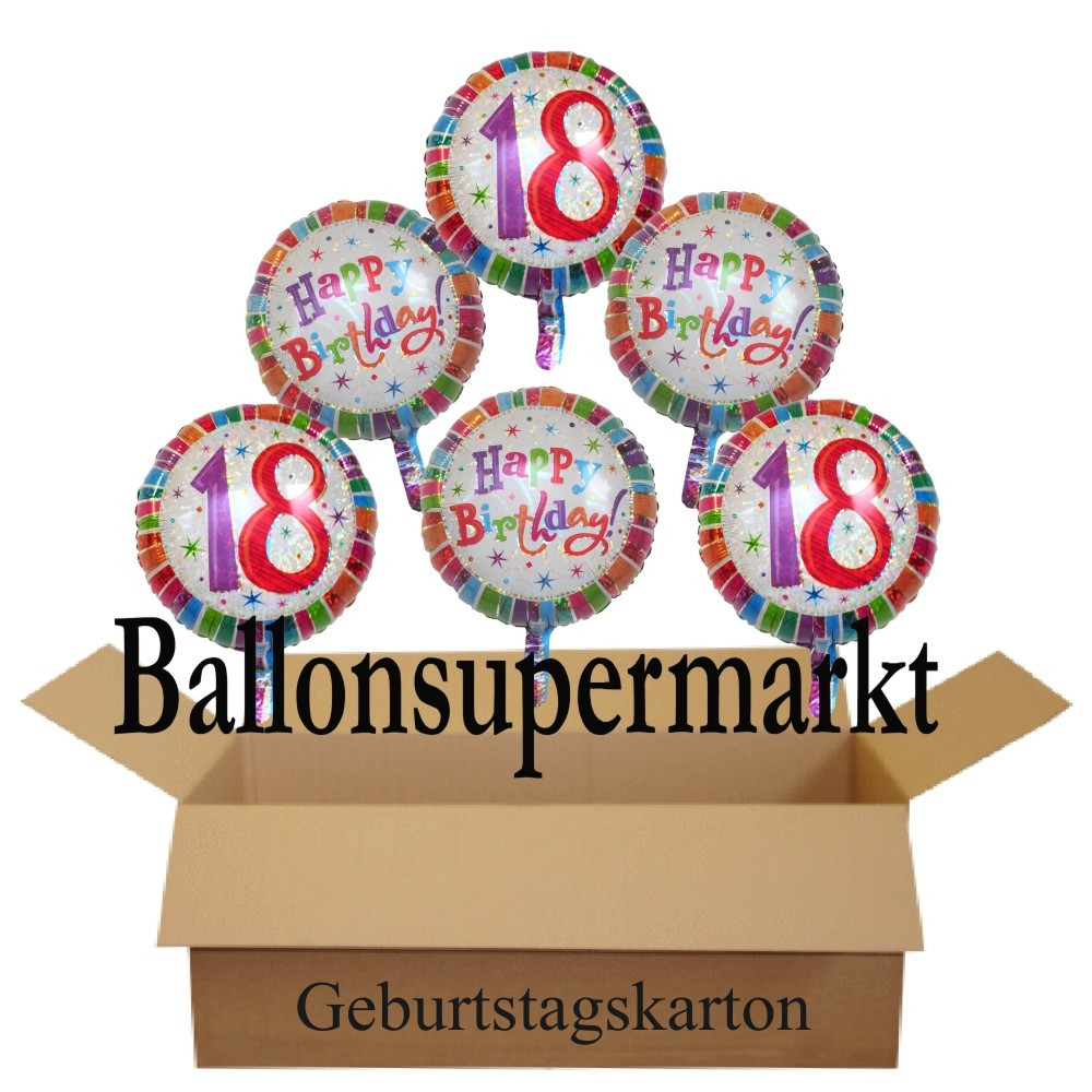 Geburtstagsgeschenk 18 Mädchen
 Geburtstagsgeschenk Luftballons mit Helium im Karton