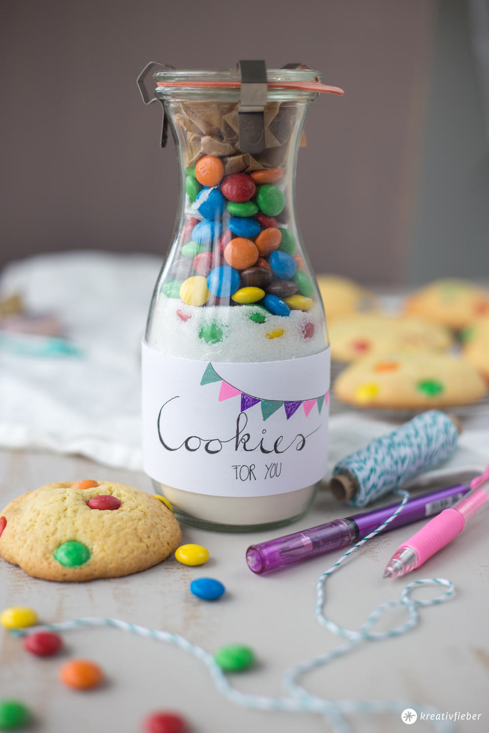 Geburtstagsgeschenk 3 Jährige
 Cookies im Glas verschenken Geschenkidee aus der Küche