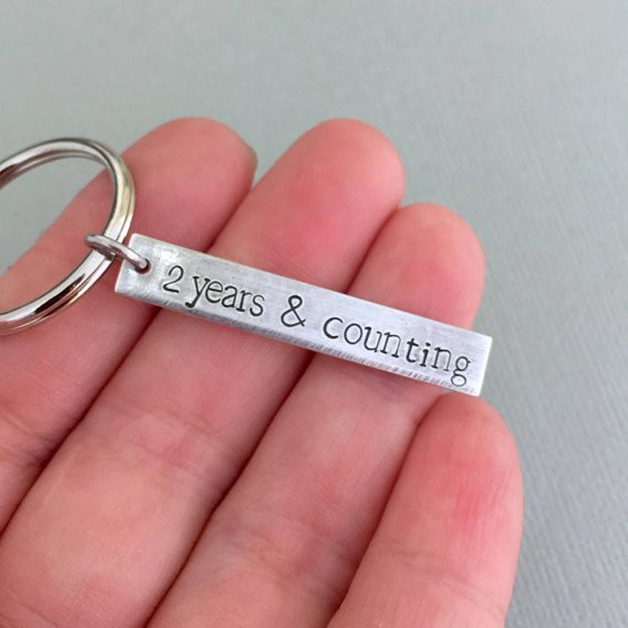 Geburtstagsgeschenk Für Ehefrau
 Doppelseitig 2 Jahr verdoppeln Jahrestag Schlüsselanhänger