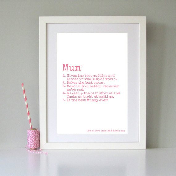 Geburtstagsgeschenk Für Mutter
 Geschenk personalisierte Mama Print personalisierte Mutter