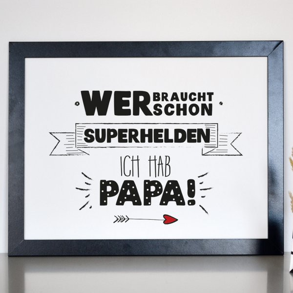 Geburtstagsgeschenk Mama
 Formart Kunstdruck Superhelden Papa Din A4 online kaufen