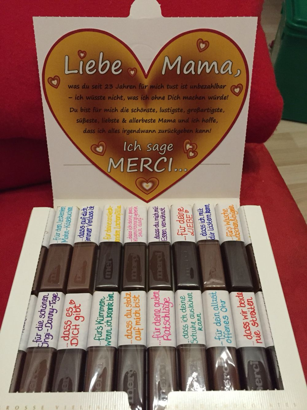 Geburtstagsgeschenk Mama 50
 Muttertagsgeschenk Merci dass es dich gibt DIY Mama