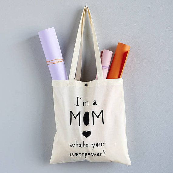 Geburtstagsgeschenk Mama Diy
 Tote bag "Supermum" Muttertags Ideen mit Etsy