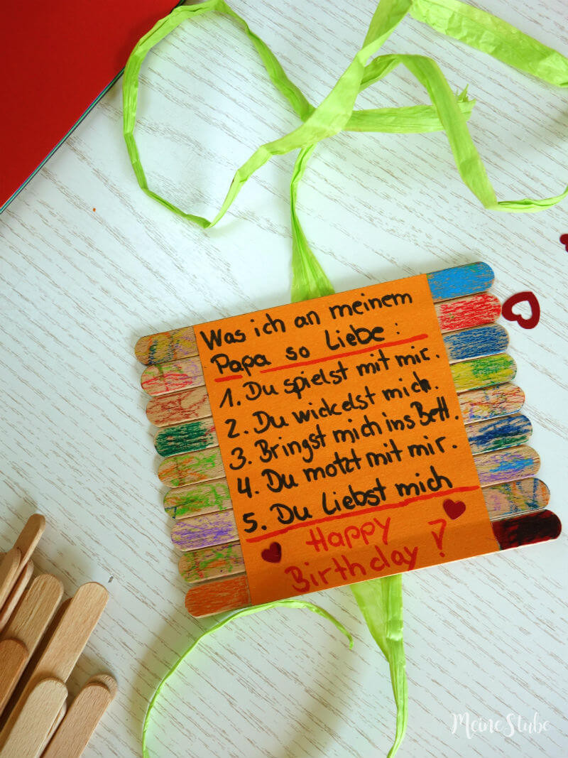 Geburtstagsgeschenk Papa Basteln
 Geburtstagsgeschenk basteln mit Kids Happy Birthday Papa