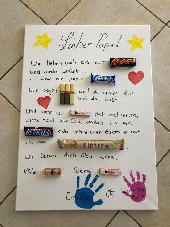 Geburtstagsgeschenk Papa Basteln
 Für Papa Glas