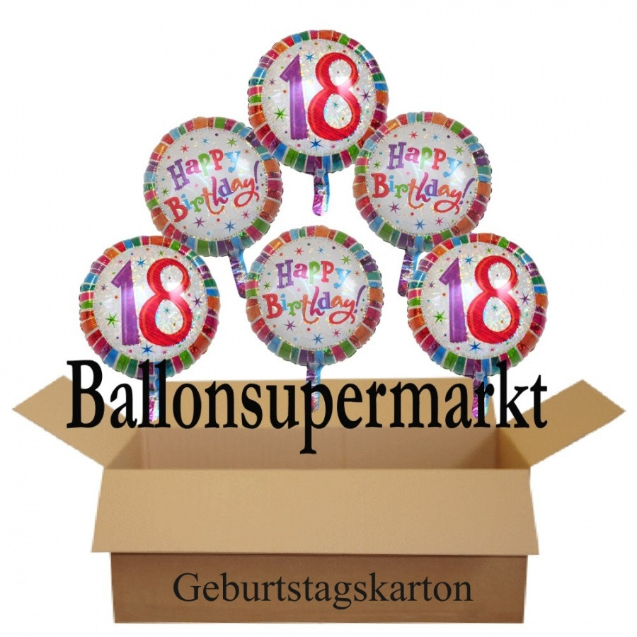 Geburtstagsgeschenk Zum 18
 Geburtstagsgeschenk Luftballons mit Helium im Karton