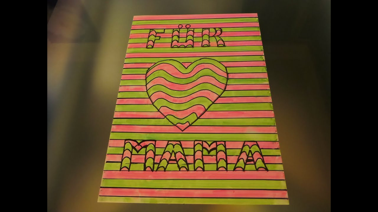 Geburtstagsgeschenke Für Mama
 DIY 3D Bild Herz "FÜR MAMA" Geschenk zum Muttertag Mother