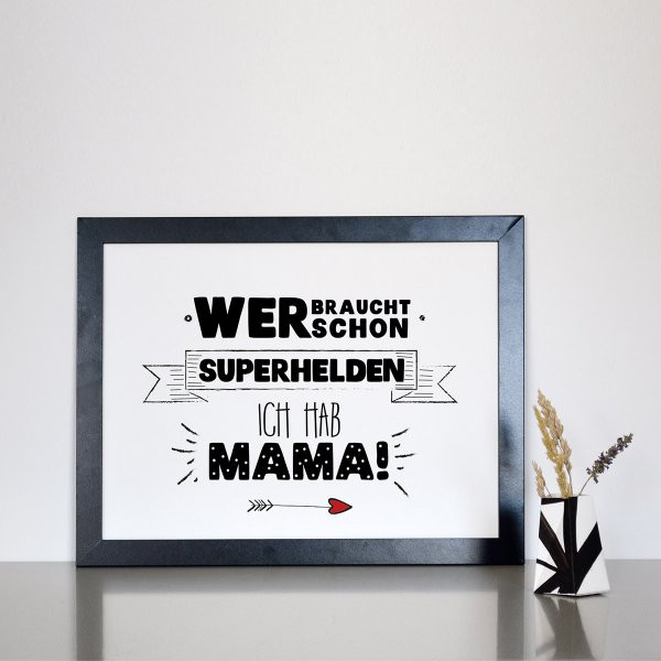 Geburtstagsgeschenke Für Mama
 Statement Poster für Superhelden Mamas Geschenk für