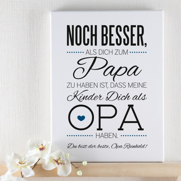 Geburtstagsgeschenke Vater
 bedruckte Leinwand zum Vatertag mit Spruch und Ihrer