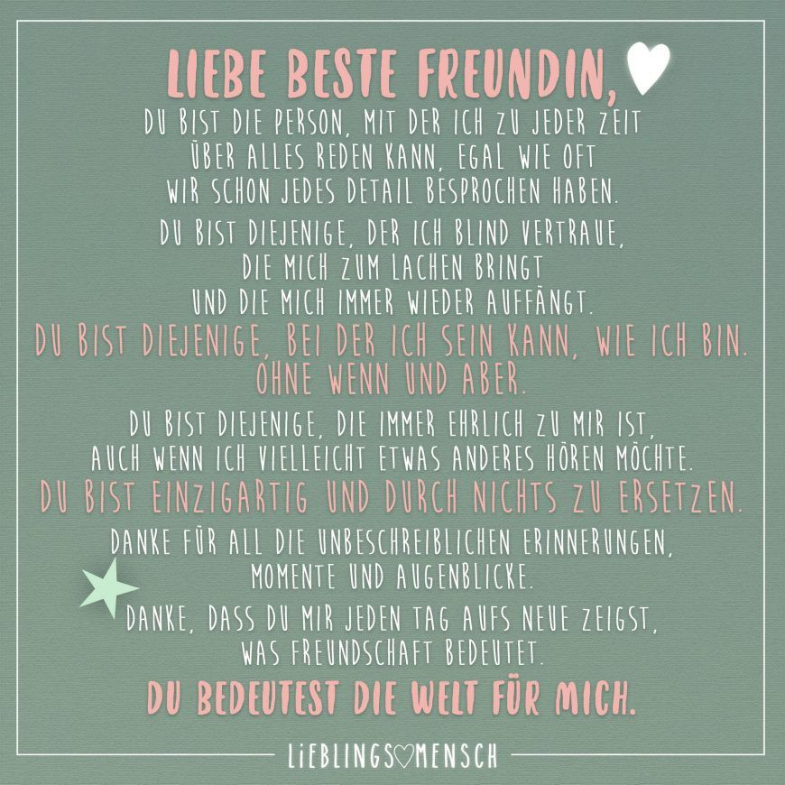 Geburtstagsglückwünsche Für Die Beste Freundin
 Liebe beste Freundin du bist Person mit der ich zu