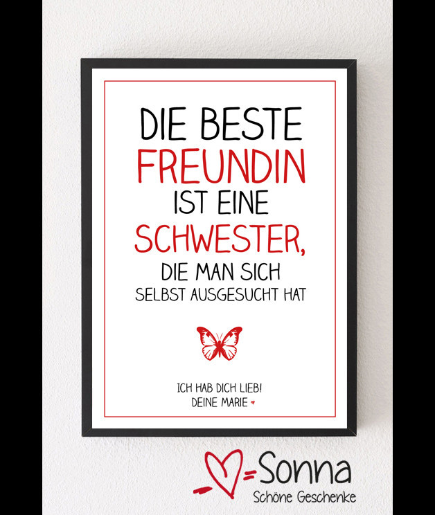 Geburtstagsglückwünsche Für Die Beste Freundin
 Geschenke für Frauen Die Freundin ist wie eine Schwester