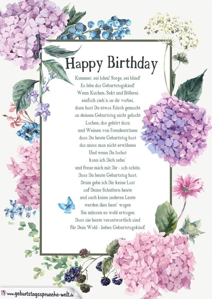 Geburtstagsglückwünsche Kind
 Fröhliches Gedicht zum Geburtstag Geburtstag