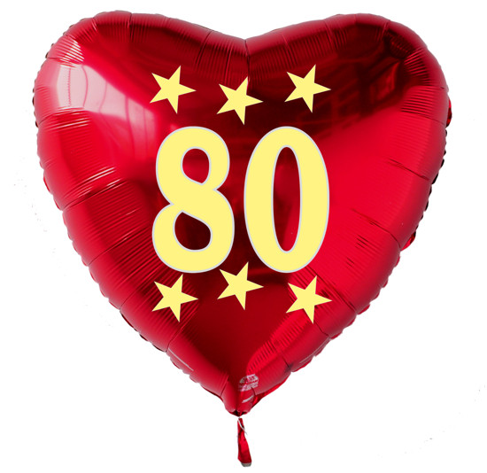 Geburtstagsglückwünsche Zum 80
 Ballonsupermarkt lineshop Großer Herzluftballon zum