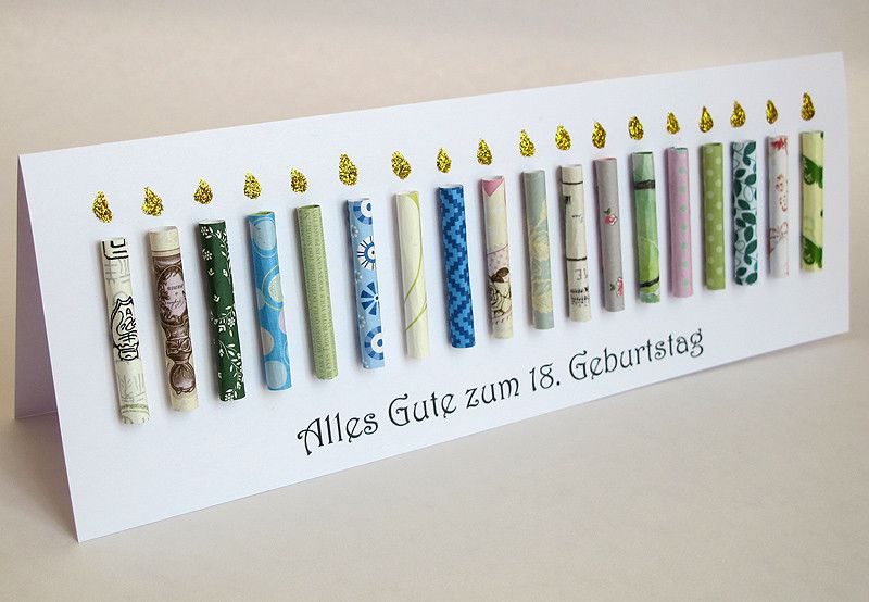 Geburtstagsideen Berlin
 Große Geburtstagskarte 18 Geburtstag Kerzen aus Papier