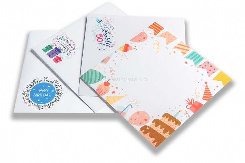 Geburtstagskarten Bestellen
 Briefumschläge für Geburtstagskarten online bestellen