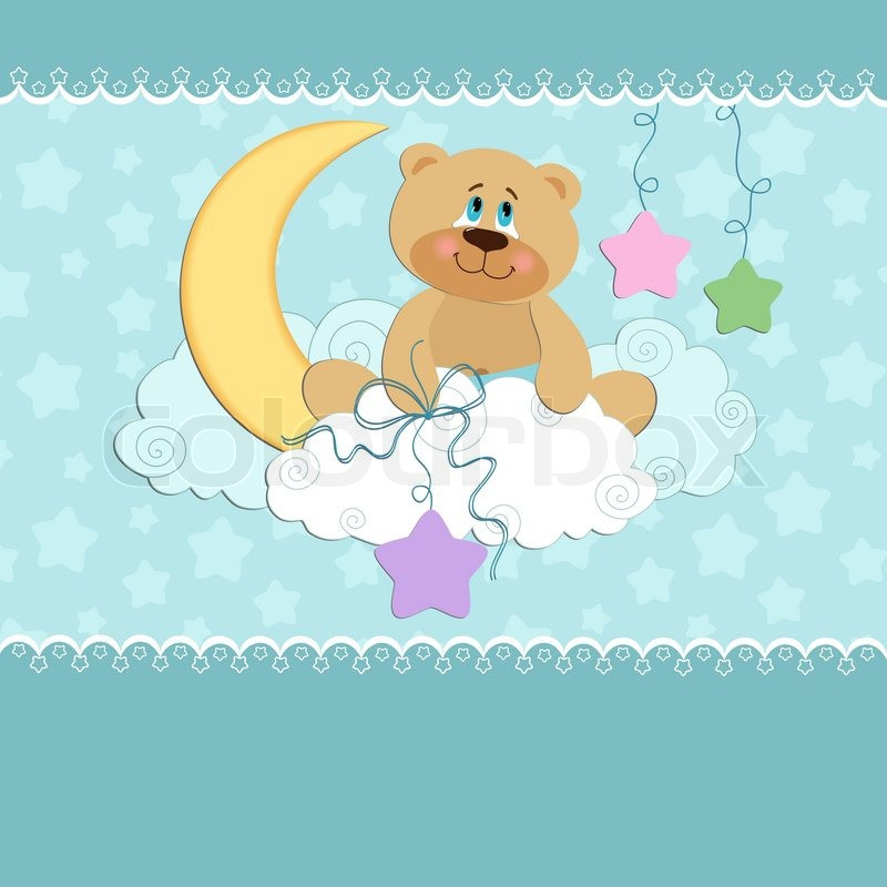 Geburtstagskarten Gratis Downloaden
 Baby Grußkarte mit Teddy auf dem Mond