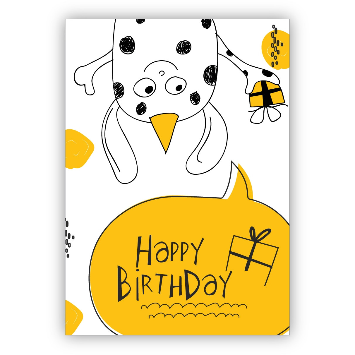 Geburtstagskarten Kinder
 Lustige Geburtstagskarte mit kleinem Monster und Geschenk