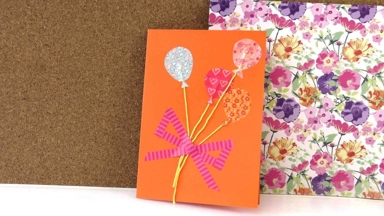 Geburtstagskarten Selbst Basteln
 Geburtstagskarte mit Washi Tape selber machen in 5 Minuten