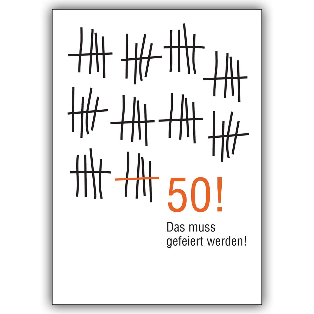 Geburtstagskarten Zum 50
 Geburtstagskarte zum 50 Geburtstag im Strich Listen Look