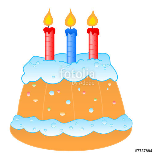 Geburtstagskuchen 3
 "Geburtstagskuchen mit 3 Kerzen" Stockfotos und