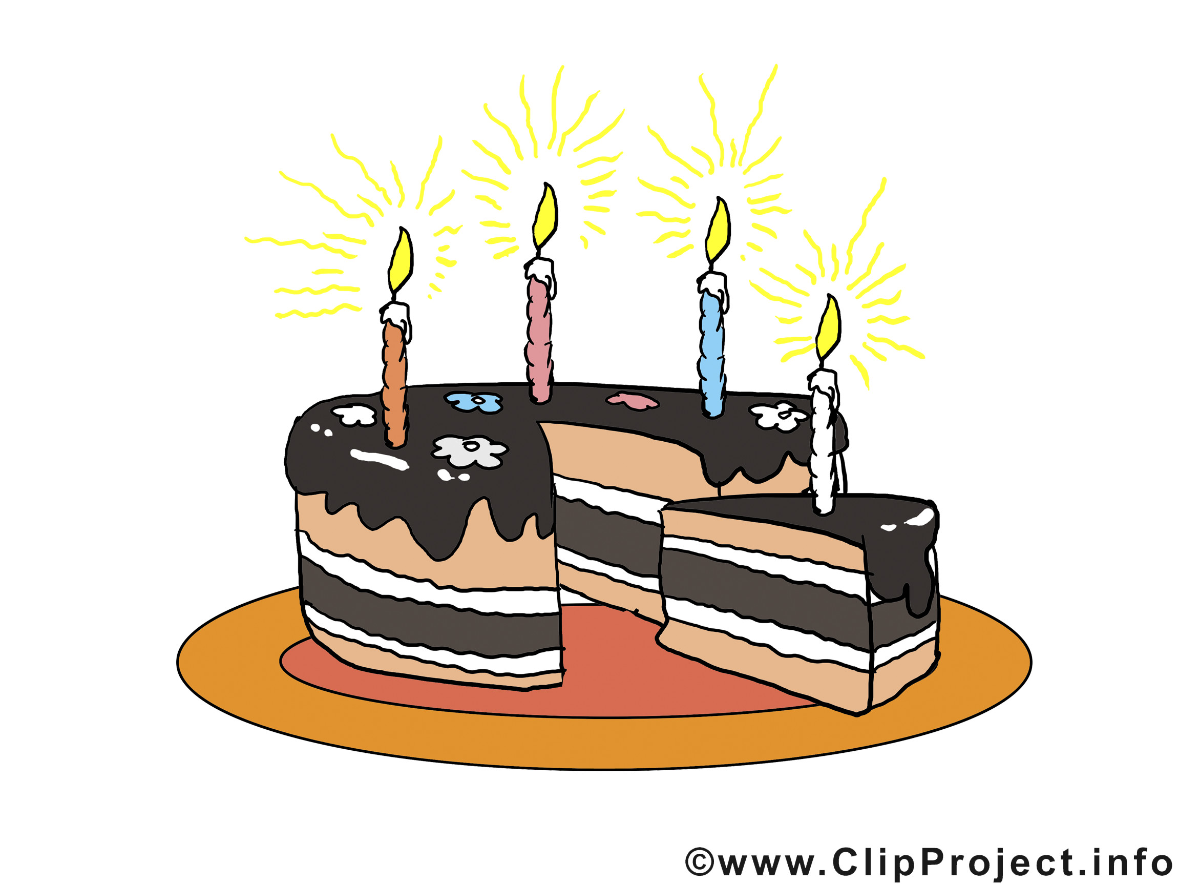 Geburtstagskuchen Clipart
 Geburtstagskuchen mit Kerzen Bild Clip Art