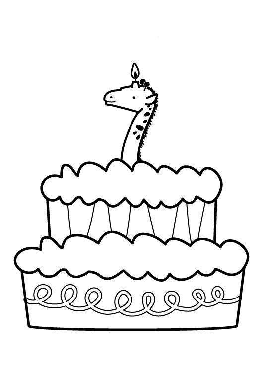 Geburtstagskuchen Malen
 Kostenlose Malvorlage Geburtstag Kuchen zum siebten
