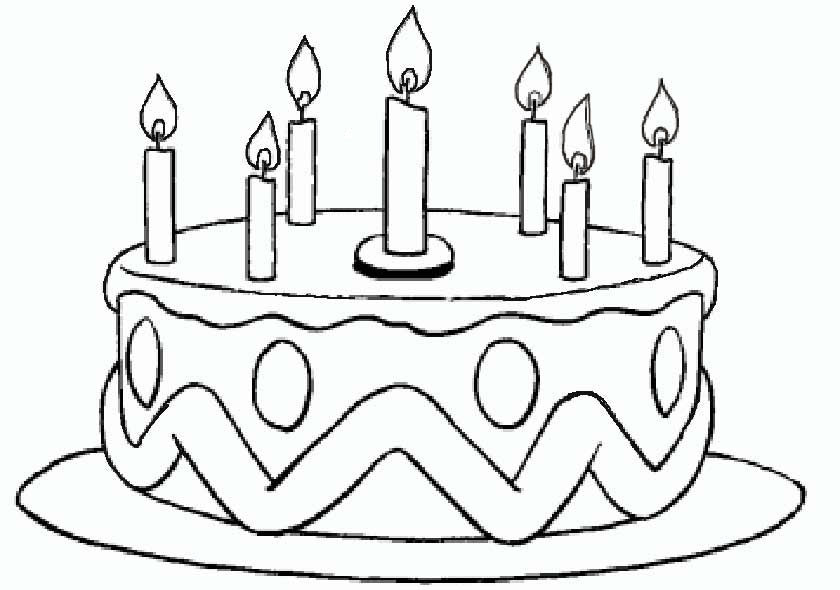 Geburtstagskuchen Zeichnen
 Ausmalbilder Geburtstag 4
