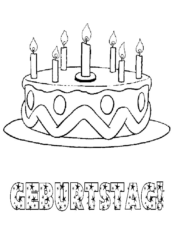 Geburtstagskuchen Zeichnen
 Ausmalbilder Geburtstag 20