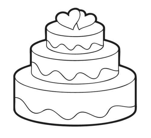 Geburtstagskuchen Zeichnen
 Kostenlose Malvorlage Hochzeit und Liebe Hochzeitstorte