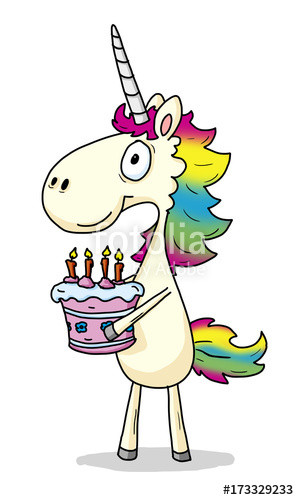 Geburtstagsparty Clipart
 "Ausmalbild Einhorn Geburtstag koloriert" Stockfotos