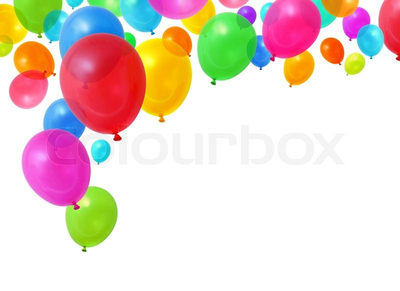 Geburtstagsparty Einladung Hintergrund
 Bunte Geburtstag Party Luftballons Stockfoto