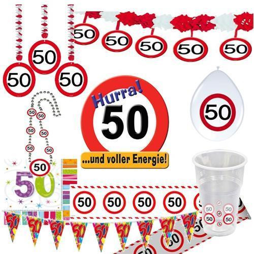 Geburtstagsschilder
 Party Dekoration 50 Geburtstag Verkehrsschild Tischdeko