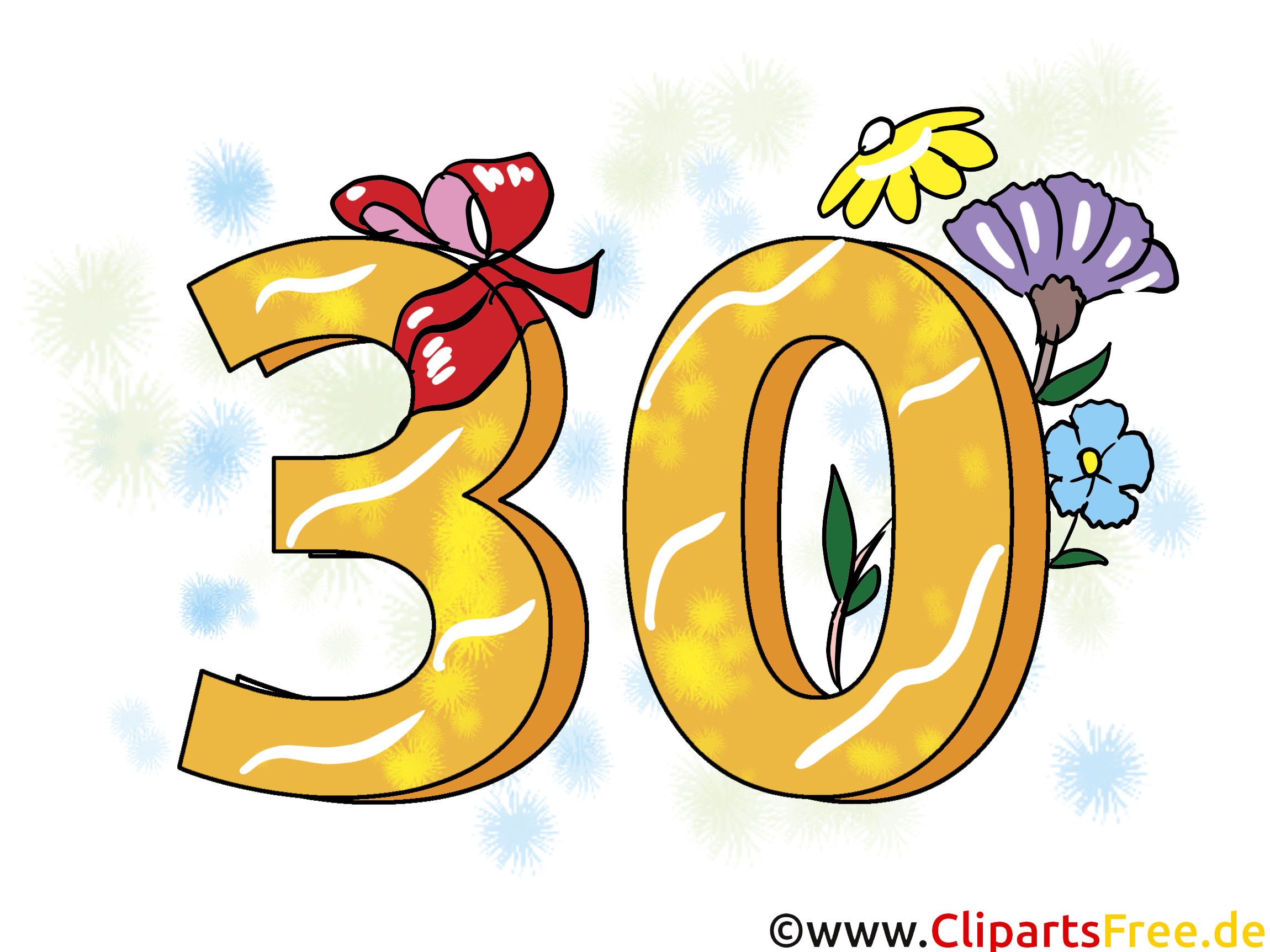 Geburtstagssprüche 30
 Geburtstagssprüche 30 Jahre Clipart Grusskarte