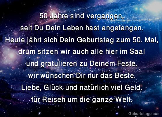 Geburtstagssprüche 50 Jahre
 50 Jahre sind vergangen 50 geburtstag 50geburtstag