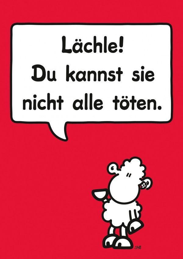 Geburtstagssprüche Sheepworld
 Lächle