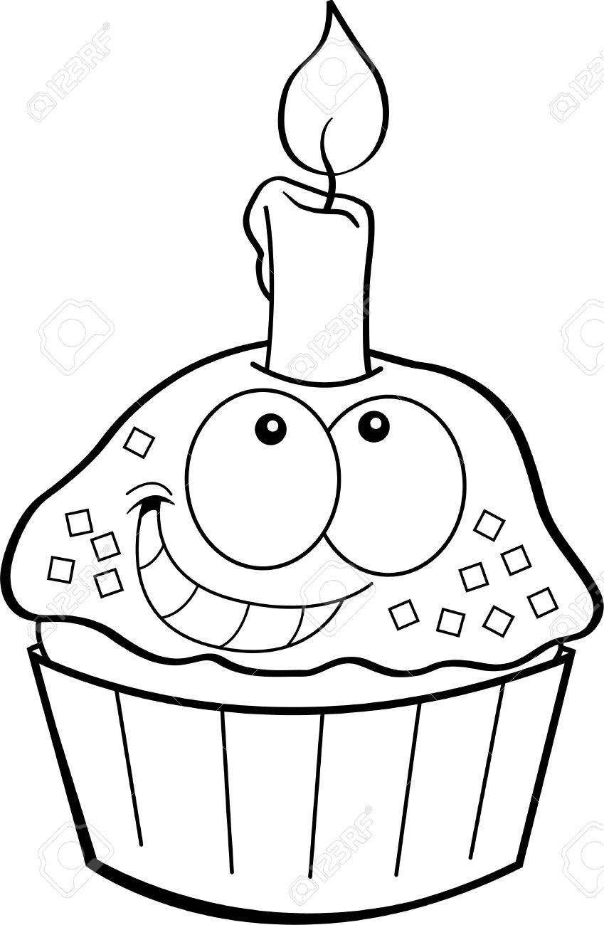 Geburtstagstorte Clipart Schwarz Weiß
 geburtstagstorte