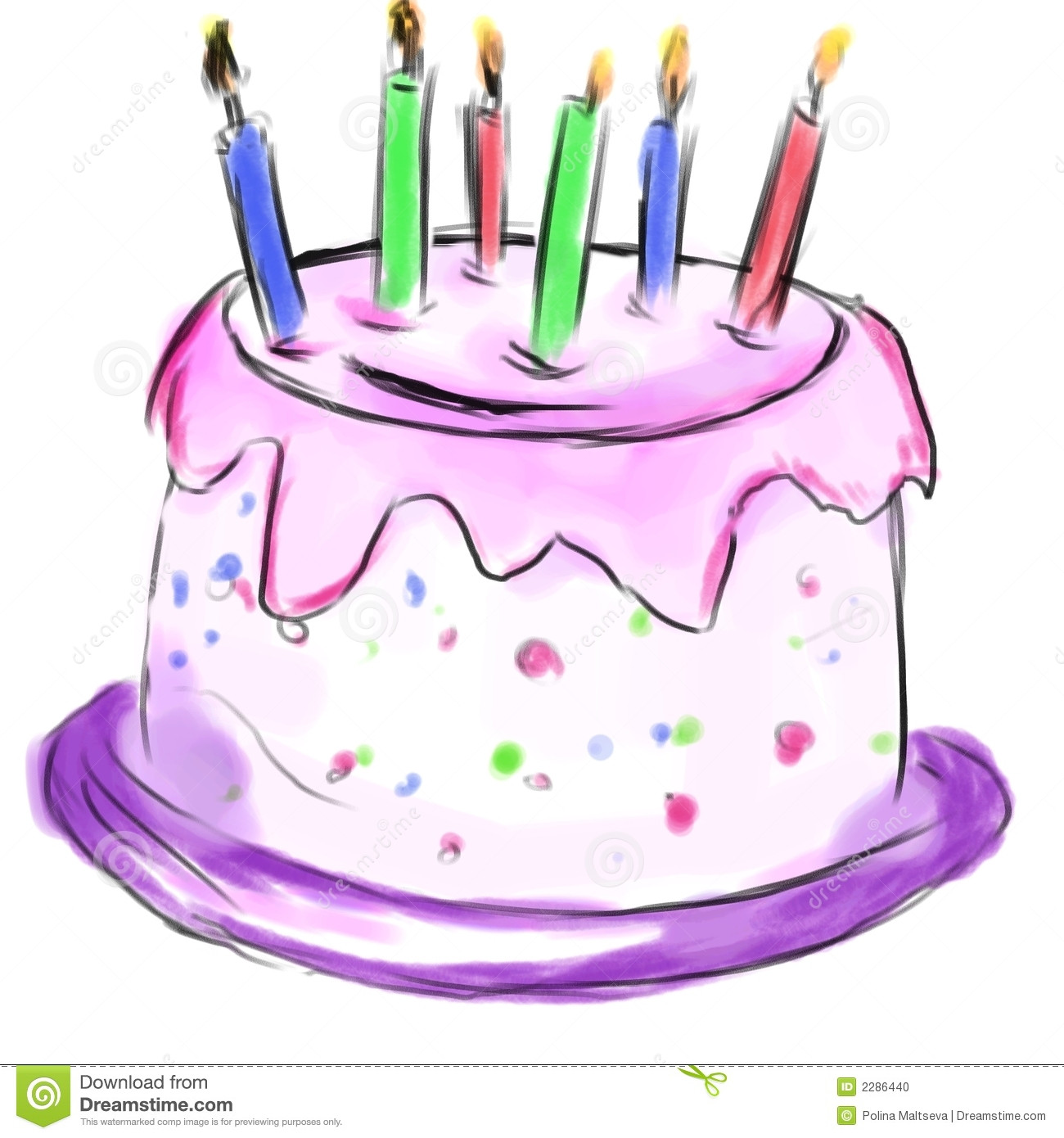 Geburtstagstorte Gemalt
 Kuchen Für Geburtstag Stockfoto Bild