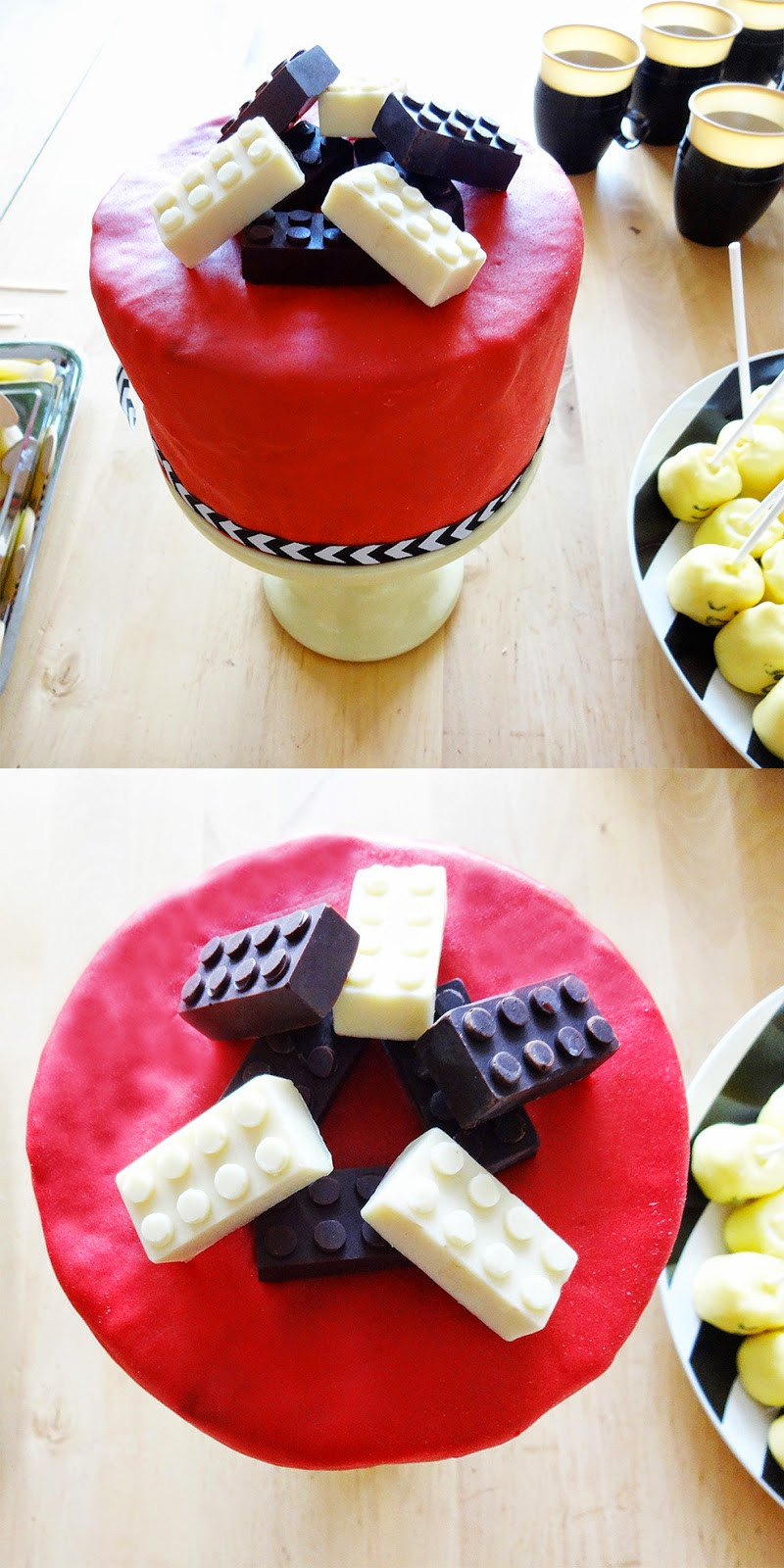 Geburtstagstorte Gemalt
 basteln malen Kuchen backen Lego Geburtstags Party