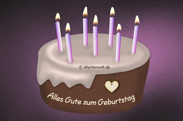 Geburtstagstorte Gif
 Grußkarte versenden