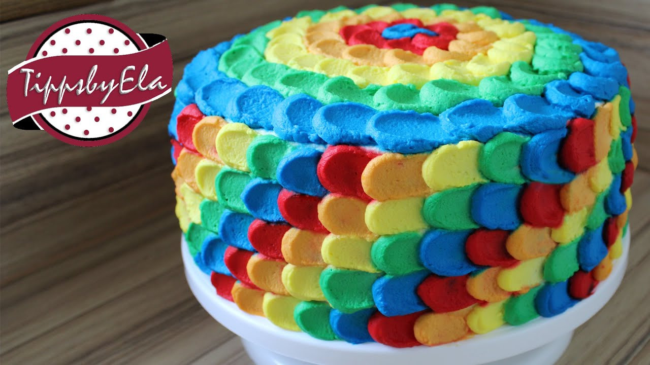 Geburtstagstorte Kind Selber Machen
 Regenbogen Torte aus Sahne selber machen Anleitung Deutsch