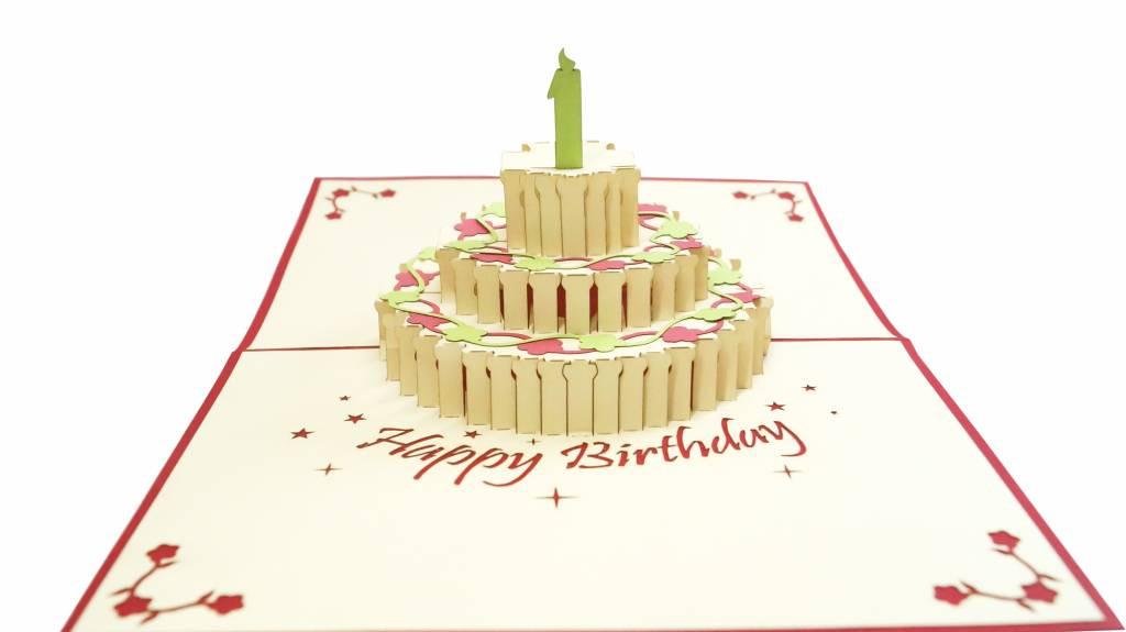 Geburtstagstorte Mit Kerzen
 Pop Up Geburtstagskarte Geburtstagstorte mit Kerzen 3D