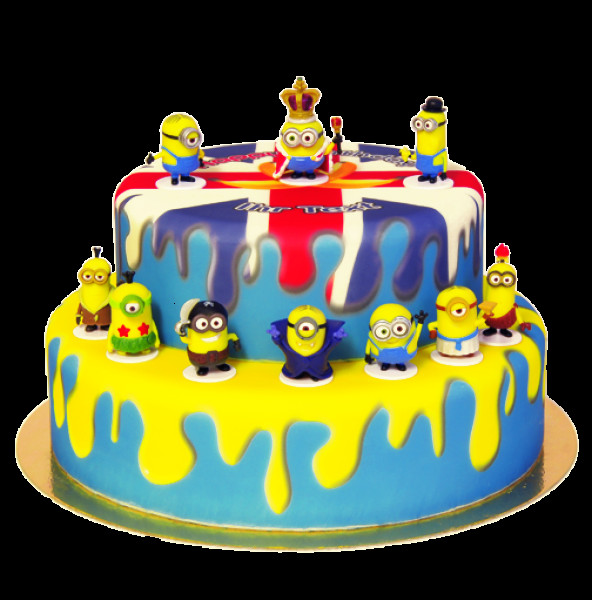 Geburtstagstorte Png
 Queen Torte mit Minions Figuren