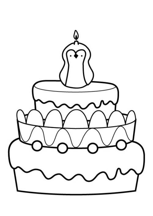 Geburtstagstorte Zeichnen
 Kostenlose Malvorlage Geburtstag Kuchen zum achten