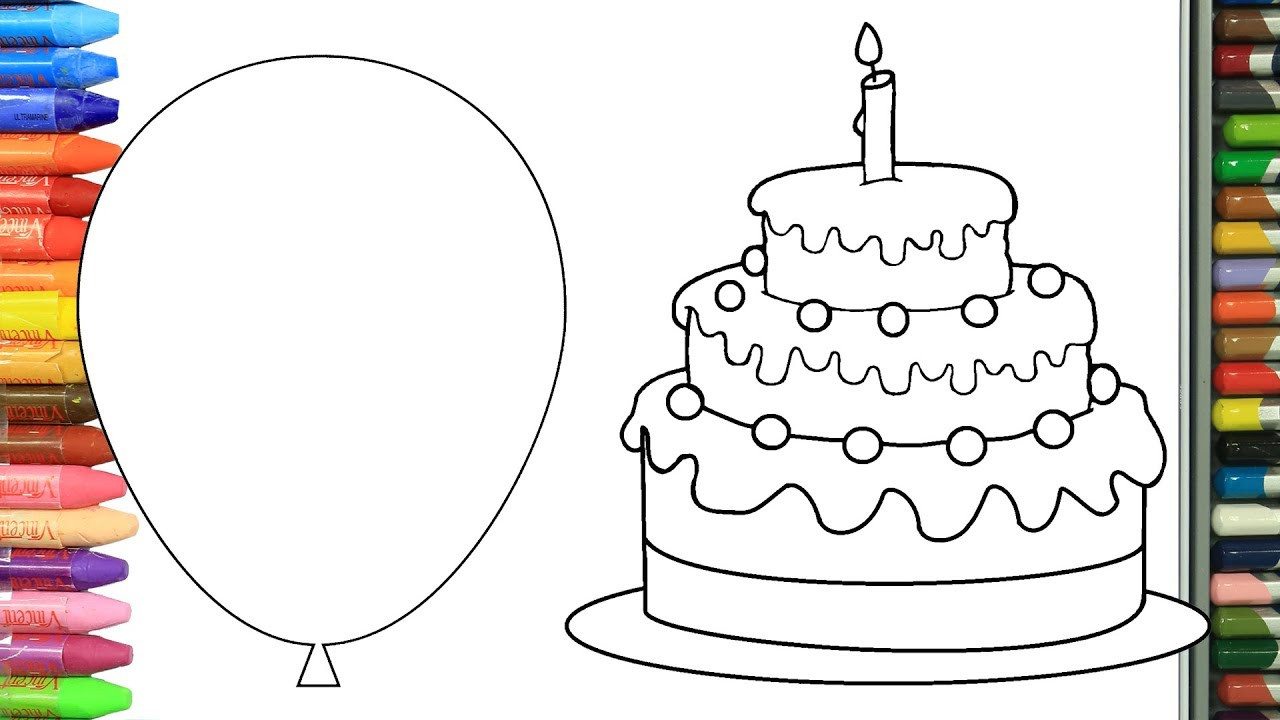 Geburtstagstorte Zeichnen
 Wie zeichnet man Ballon und Geburtstagskuchen