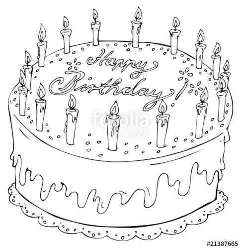 Geburtstagstorte Zeichnen
 "Geburtstagstorte Geburtstag 16 Kerzen Kuchen Torte